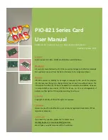 Preview for 1 page of ICP DAS USA PIO-821 Series User Manual