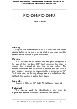 Preview for 1 page of ICP DAS USA PIO-D64 User Manual