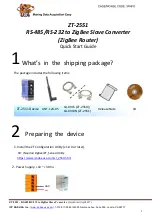 Preview for 1 page of ICP DAS USA ZT-2551 Quick Start Manual