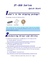 Preview for 1 page of ICP DAS USA ZT-USB Series Quick Start Manual