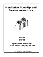 ICP CHS180 Installation, Start-Up And Service Instructions Manual предпросмотр