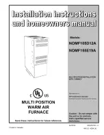 Preview for 1 page of ICP NOMF105D12A Installation Instructions And Owner'S Manual