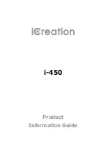 iCreation i-450 Product Information Manual preview