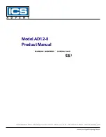 Preview for 1 page of ICS Advent AD12-8 Product Manual