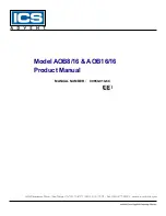 Preview for 1 page of ICS Advent AOB16/16 Product Manual