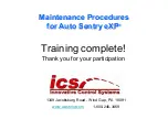 Предварительный просмотр 109 страницы ICS Auto Sentry-eXP Maintenance Manual
