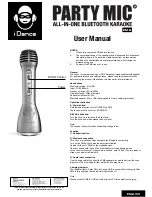 iDance PARTY MIC PM6 User Manual предпросмотр