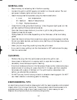 Preview for 12 page of Ide Line Health Grill 743-179 User Manual