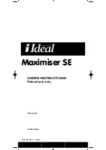 Ideal Boilers Maximiser SE User Instructions preview