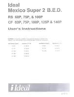 Ideal Boilers RS 60P User Instructions preview