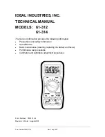 Preview for 1 page of IDEAL INDUSTRIES 61-312 Technical Manual