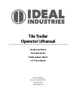 IDEAL INDUSTRIES Single Axle Operator'S Manual preview
