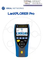 IDEAL Networks LanXPLORER Pro Quick Reference Manual предпросмотр