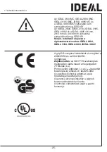 Предварительный просмотр 189 страницы IDEAL 2604 Operating Instructions Manual