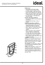 Предварительный просмотр 36 страницы IDEAL AP0015 Operating Instructions Manual