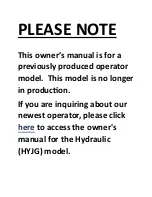 IDEAL HYJD-25 Operator'S & Parts Manual preview