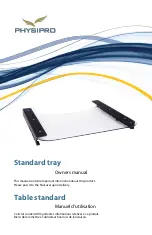 Предварительный просмотр 9 страницы identités PHYSIPRO Swing Away half tray Owner'S Manual