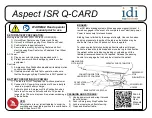 Preview for 1 page of idi Aspect ISR Q-CARD Operator'S Manual