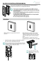 Предварительный просмотр 1 страницы Idis DA-FM2100 Installation Manual