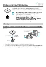 Idis DA-MA2000 Installation Manual preview