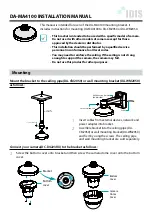 Предварительный просмотр 1 страницы Idis DA-MA4100 Installation Manual