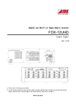 Preview for 1 page of IDK FDX-12UHD User Manual