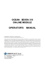 Preview for 3 page of idronaut OCEAN SEVEN 315 Operator'S Manual