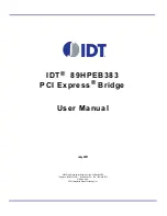 Preview for 1 page of IDT 89HPEB383 User Manual