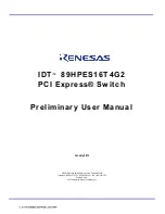 Предварительный просмотр 1 страницы IDT 89HPES16T4G2 Preliminary User'S Manual