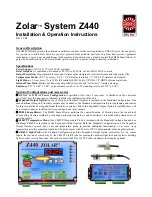 Preview for 1 page of IDX Zolar Z440 Installation & Operation Instructions