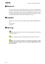 Preview for 3 page of IDZOR PR-600 Series User Manual