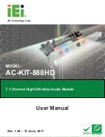 Предварительный просмотр 2 страницы IEI Technology AC-KIT-888HD User Manual