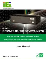 IEI Technology ECW-281B-R21/N270 ECW-281B2-R21/N270 User Manual предпросмотр