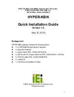 Preview for 1 page of IEI Technology HYPER-KBN Quick Installation Manual