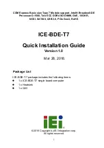 Preview for 1 page of IEI Technology ICE-BDE-T7 Quick Installation Manual