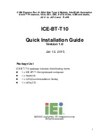 Предварительный просмотр 1 страницы IEI Technology ICE-BT-T10 Installation Manual