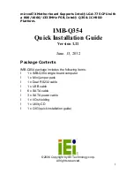 IEI Technology IMB-Q354 Quick Installation Manual preview