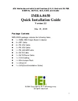 IEI Technology IMBA-8650 Quick Installation Manual preview