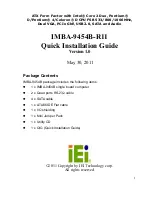 Preview for 1 page of IEI Technology IMBA-9454B-R11 Quick Installation Manual