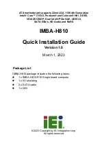 Предварительный просмотр 1 страницы IEI Technology IMBA-H810 Quick Installation Manual