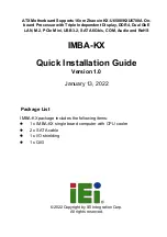 IEI Technology IMBA-KX Quick Installation Manual предпросмотр