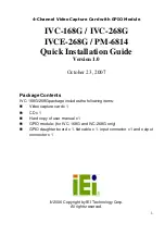 IEI Technology IVC-168G Quick Installation Manual preview