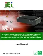 Предварительный просмотр 1 страницы IEI Technology IVS-110 Manual