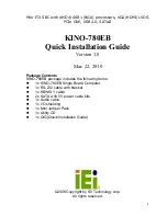 IEI Technology KINO-780EB Quick Installation Manual preview