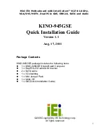 Предварительный просмотр 1 страницы IEI Technology KINO-945GSE Quick Installation Manual