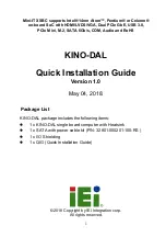 Preview for 1 page of IEI Technology KINO-DAL Quick Installation Manual