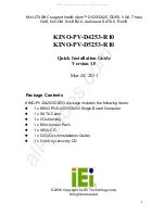 Предварительный просмотр 1 страницы IEI Technology KINO-PV-D4253-R10 Quick Installation Manual