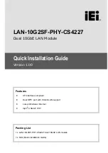 IEI Technology LAN-10G2SF-PHY-CS4227 Quick Installation Manual preview