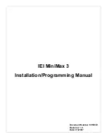 Предварительный просмотр 1 страницы IEI Technology MiniMax 3 Installation & Programming Manual