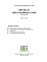 Предварительный просмотр 1 страницы IEI Technology MPCIE-3G Quick Installation Manual